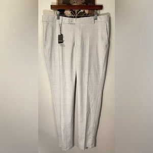 Men's Super Skinny Check Smart Trouser Light Grey